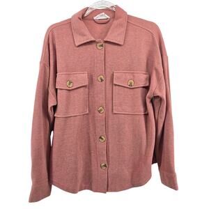 Hippie Rose Button Down Shacket Size XS Casual Oversized Cabin Cozy Gorpcore